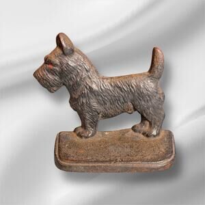 Vintage Scottie Dog 1 Bookend Door Stop Cast Iron Decor Dog Lover Gift